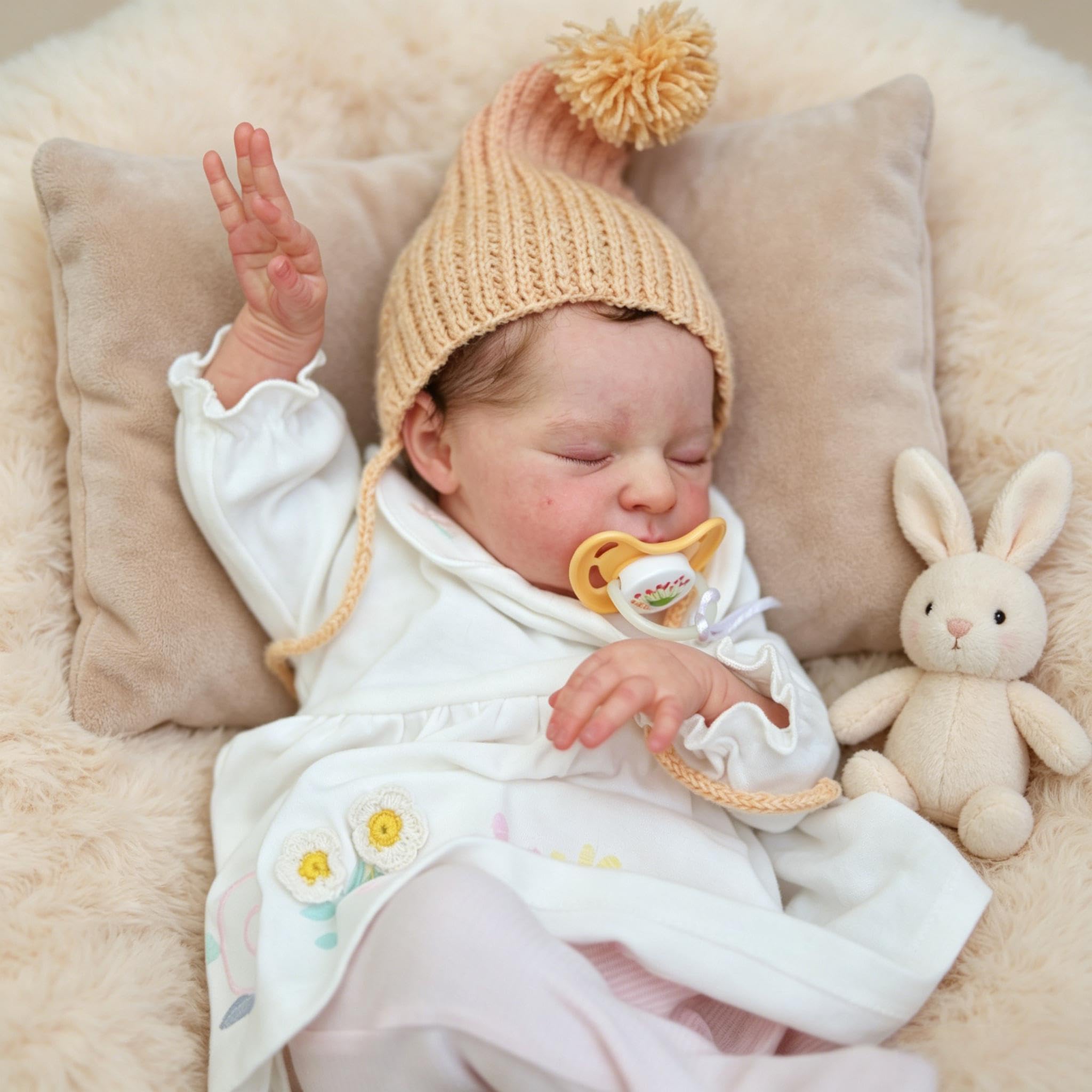 RXDOLL Realistyczna lalka dla dziewczynki, 45 cm, miękki, winylowy, na całe ciało, silikon, lalki, które wyglądają na prawdziwe życie, anatomicznie poprawne, lalki niemowlęce, zmywalna, zabawka dla