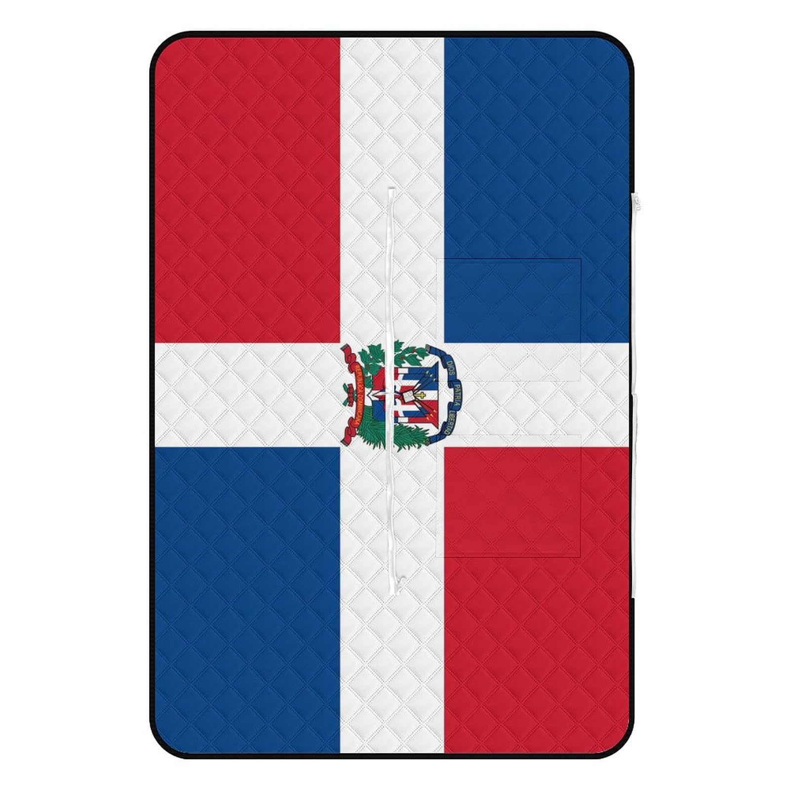 generic Dominican Republic Flag Picnic Blankets,Portable Waterproof Foldable Picnic Mat,Sandproof Outdoor Mat for Park Picnic Blanket Accessories for Adults