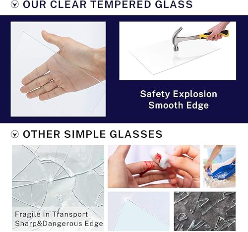 Miniatura 6 de ONE WALL Marco de fotos de vidrio templado de 16 x 20 pulgadas con paspartú blanco para fotos de 8 x 10 pulgadas para bodas, celebraciones y