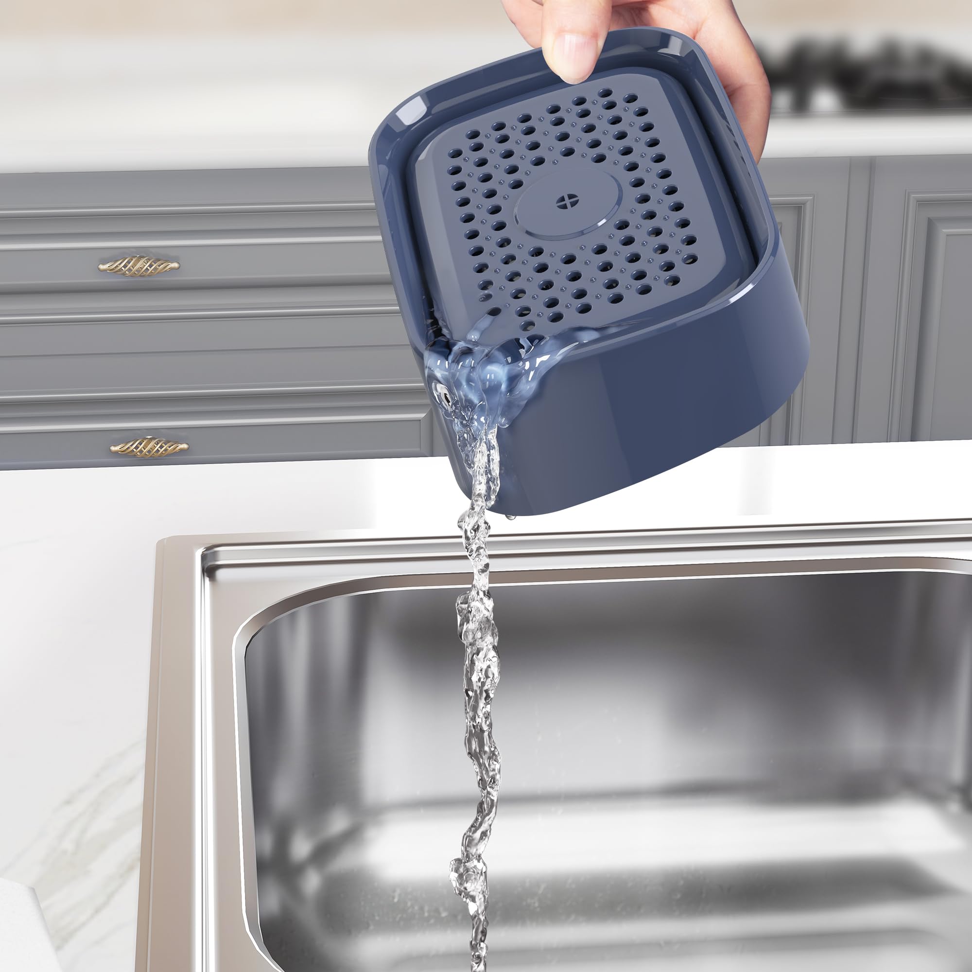 ROSEOK Dispensador de jabón desmontable con una sola mano con soporte de esponja para limpiar platos, ollas, fregaderos, 500 ml