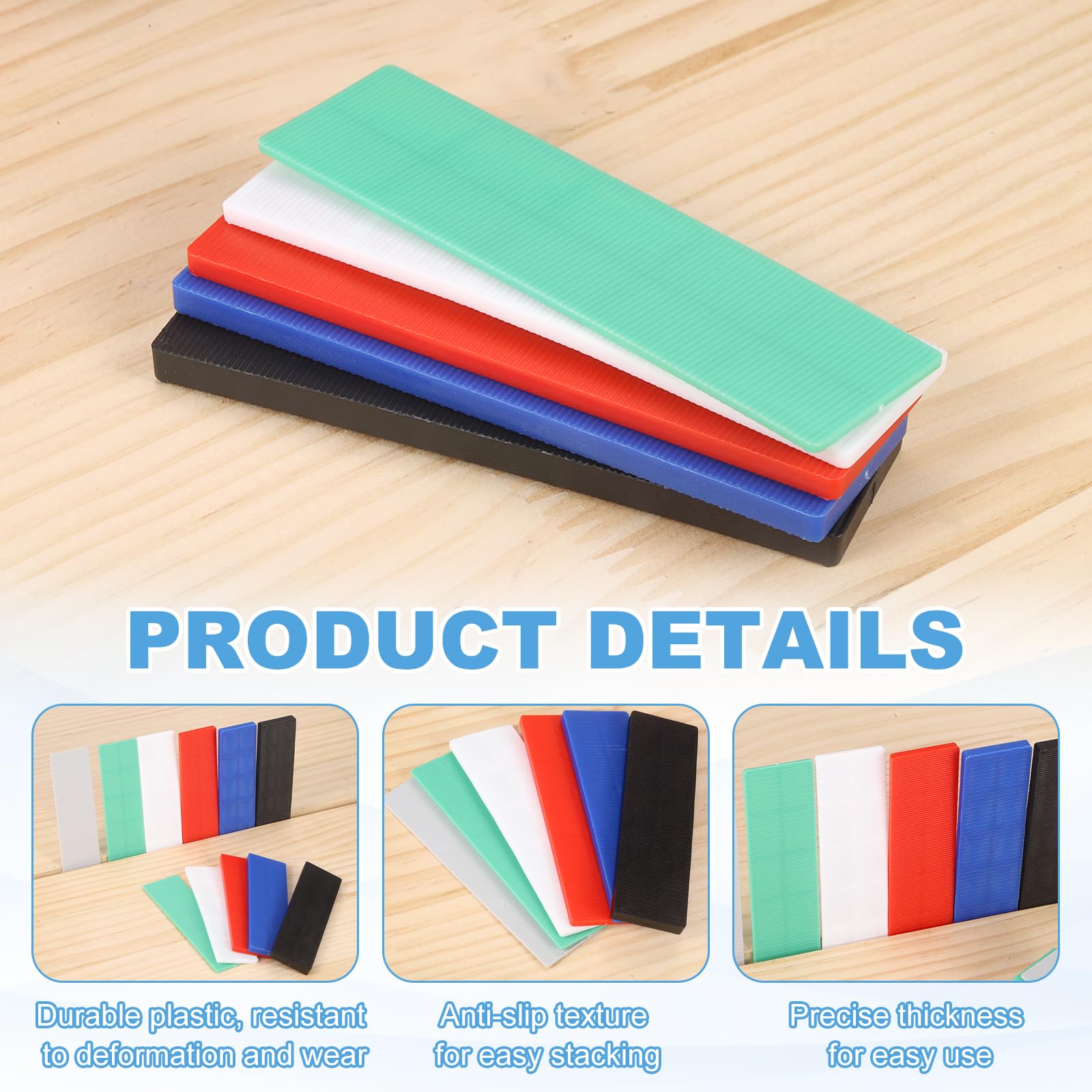 uxcell Lot de 120 cales plates en plastique de 33/162 cm, cales structurelles en plastique pour nivellement, blocs de vitrage pour niveau d'amélioration de la maison, porte de toilettes, entretoises