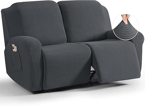 Miniatura 156 de TAOCOCO Fundas para sofá reclinable, 8 piezas, fundas elásticas para sofá grande de 3 asientos, fundas reclinables, protector de muebles con patrón
