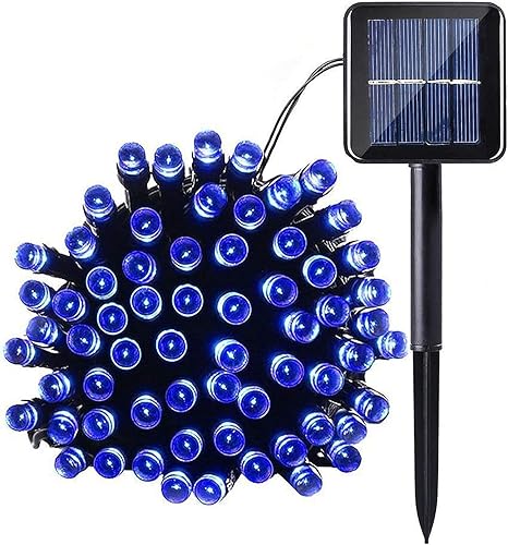 Miniatura 9 de Cadena de luces solares de 300 LED, 105 pies, alimentadas por energía solar, con 8 modos de iluminación, luces de árbol impermeables para decoración