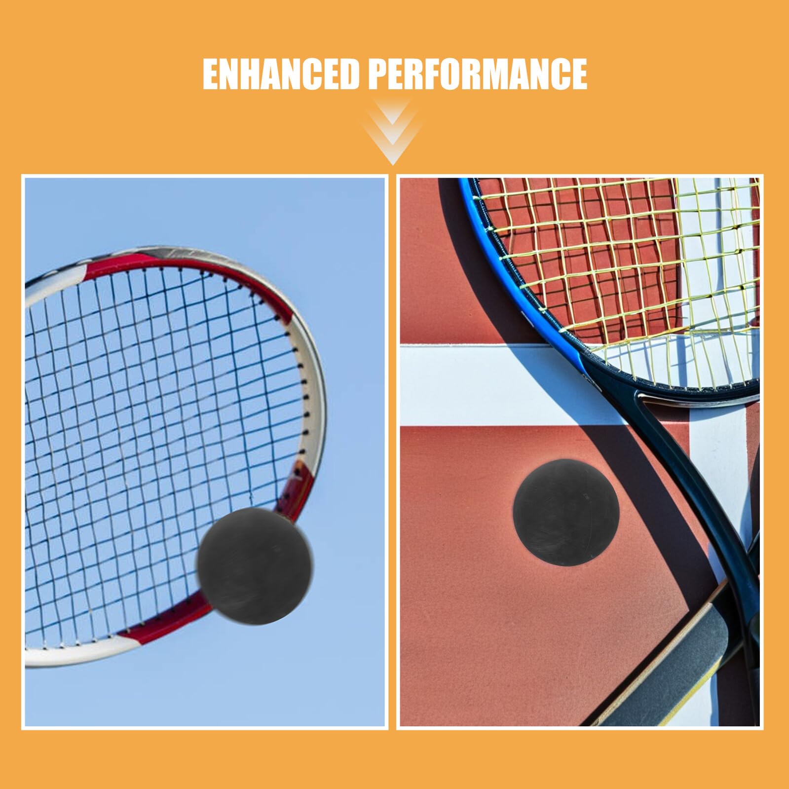 ifundom 6 Balones de Squash de Goma Negra para Entrenamiento, Raquetbol y Coordinación