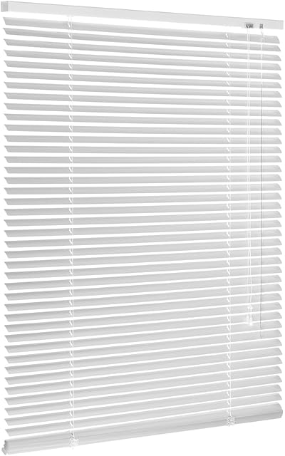 Ventanara Żaluzja aluminiowa, biała, wraz z materiałem montażowym do montażu z wierceniem lub bez wiercenia, 50 x 130 cm