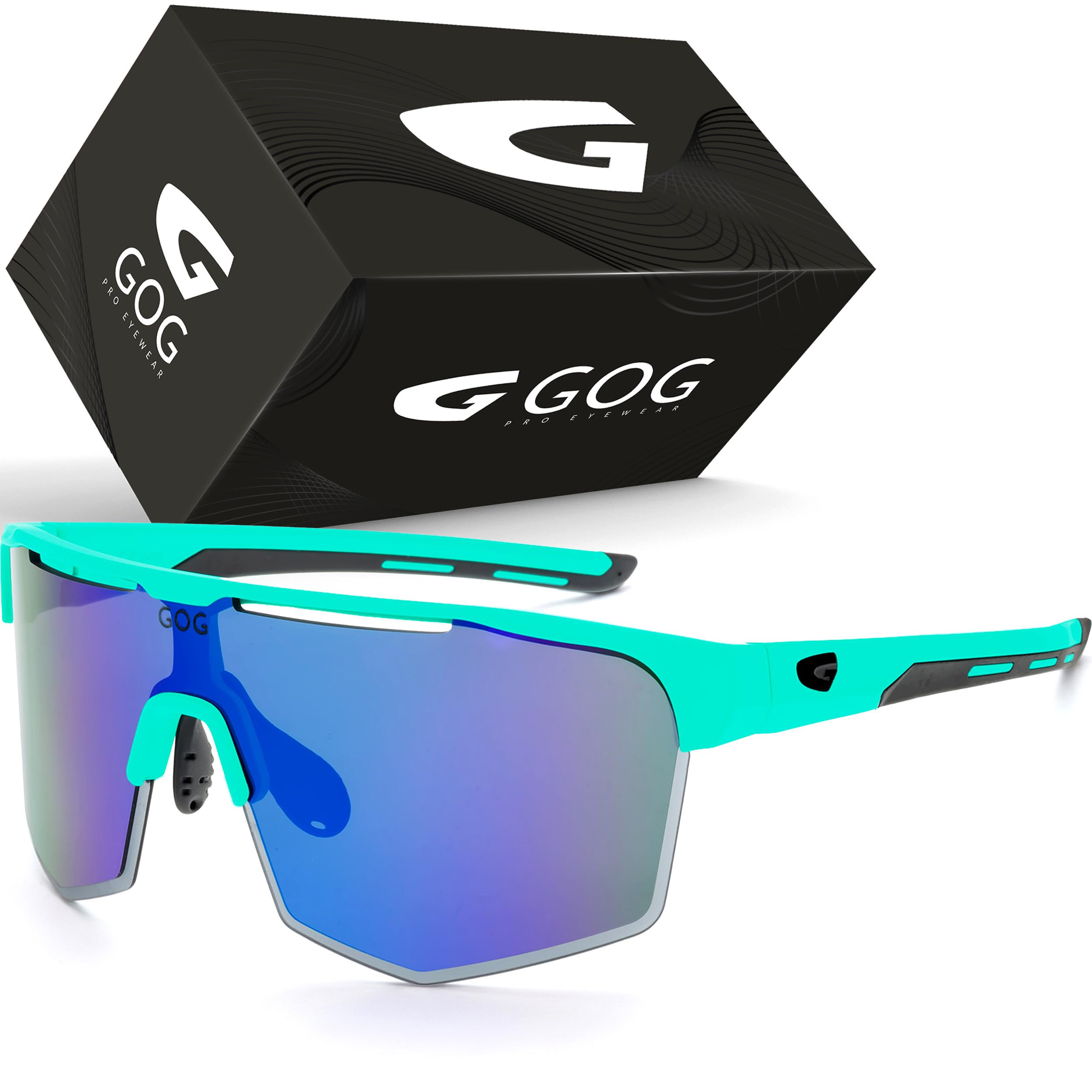 GOG Athena Brille, Matt Neon Pink/Black White Blue, Einheitsgröße für Erwachsene, Matt Neon-Rosa/Schwarz/Weiß/Blau, One size