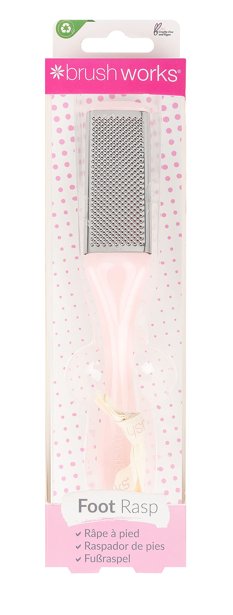 Brushworks Stainless Steel Foot Rasp – Effective Dual-Sided Foot File for Removing Rough Skin & Calluses – Durable, Easy to Use, PETA Approved & Vegan Friendly