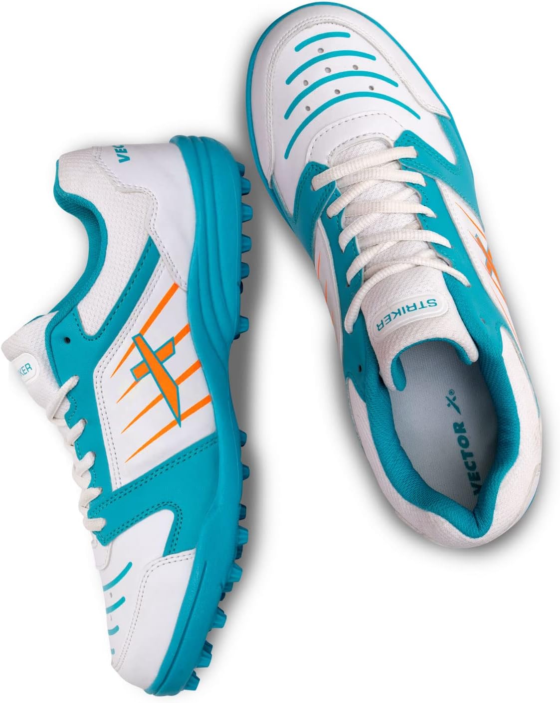 Striker Cricket Shoes for Men & Boys Synthetic Leather Upper PVC Sole Studs Lace up Closure Lightweight & Durable Sports Shoe Ideal for Turf, Ground & Hard Surfaces