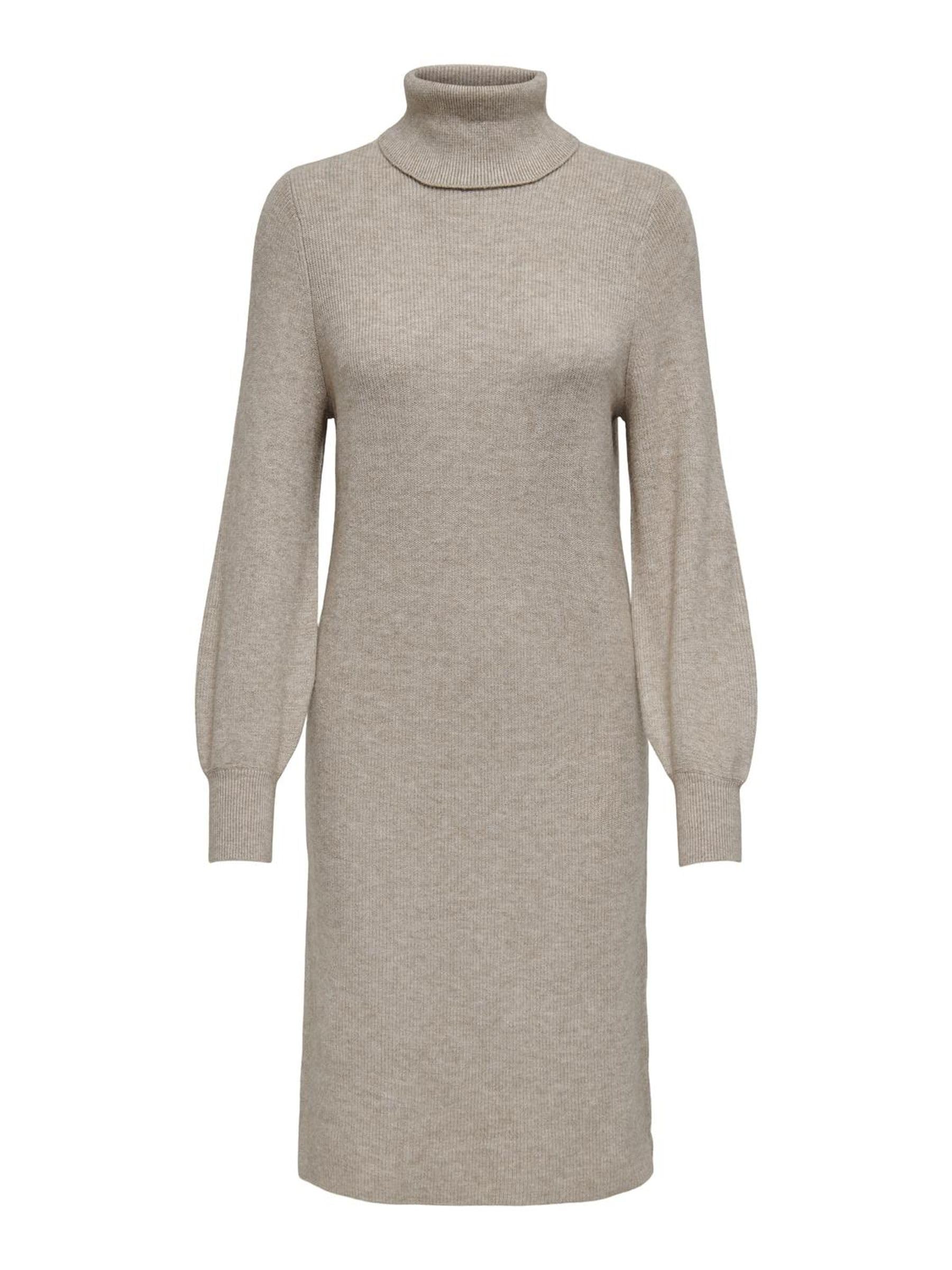 Only Women's Mocha Meringue/Detail:w. Melange Strickkleid Rollkragen