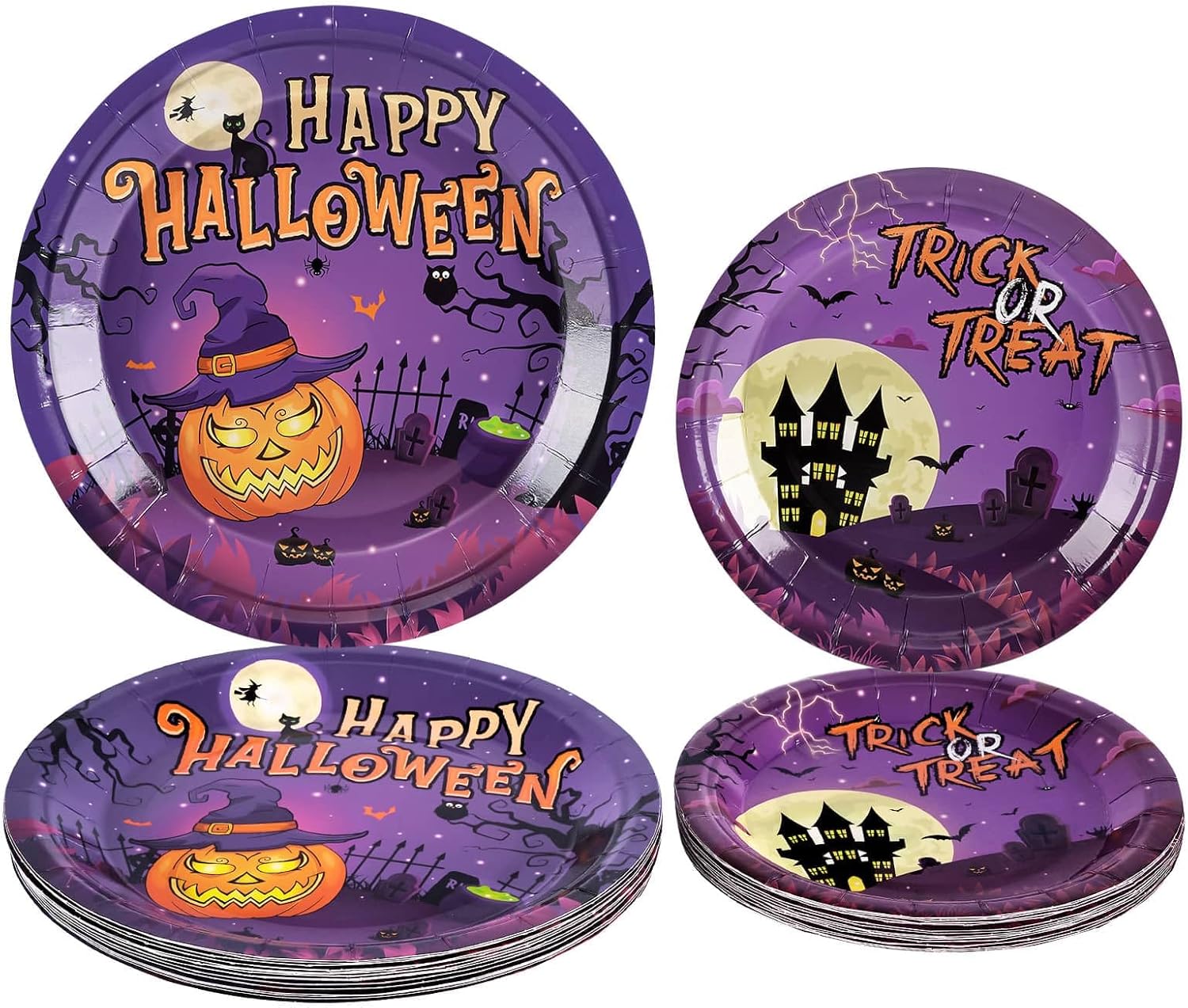 Halloween Plates Set 48PCS Halloween Paper Plates