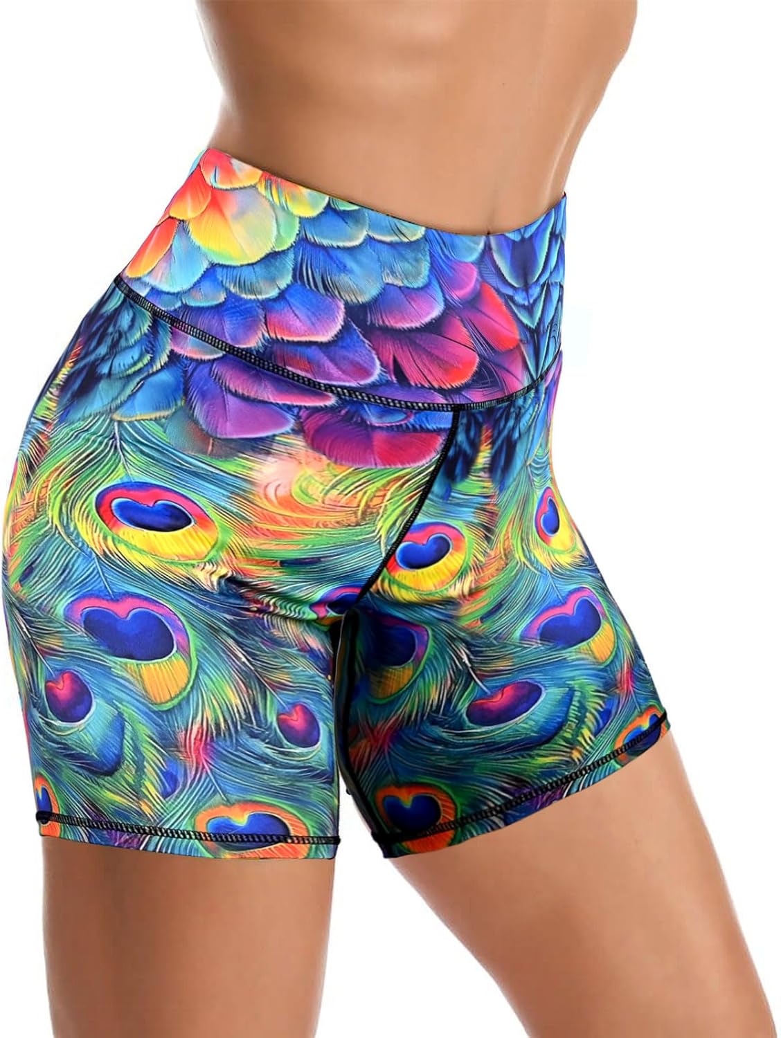 Yoga Shorts High Waisted Tummy Control Biker Shorts for Womens Athletic Running Workout Gym Tennis Shorts