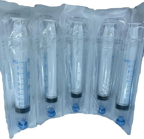 Easy Glide Jeringa oral de 0.3 fl oz y 10 cc, tapas incluidas, ideal para medicina oral y cuidado del hogar, 50 unidades