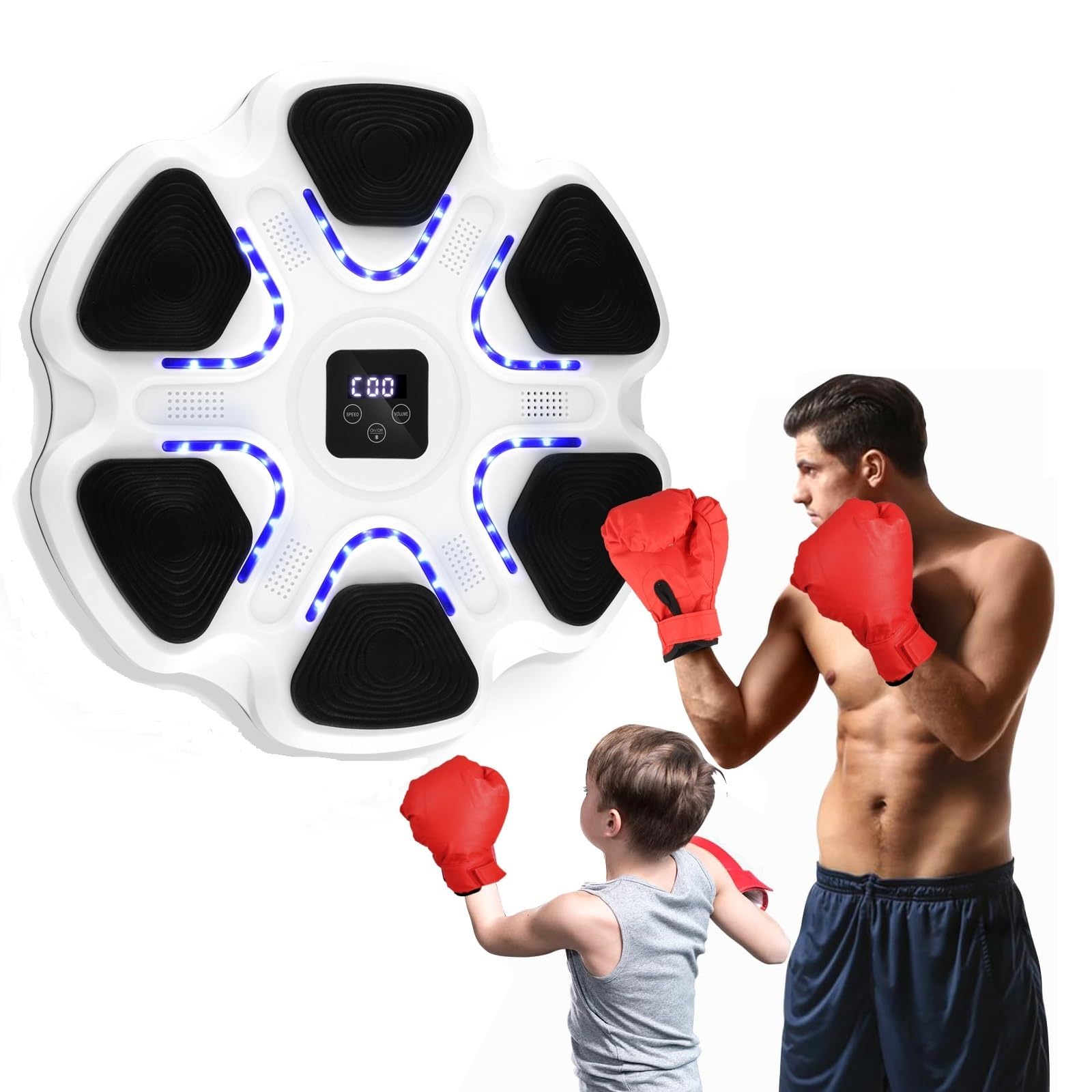 Macchina Da Boxe Musicale LED Con Bluetooth - Bersaglio Smart Regolabile Per Adulti E Bambini - Foto 4