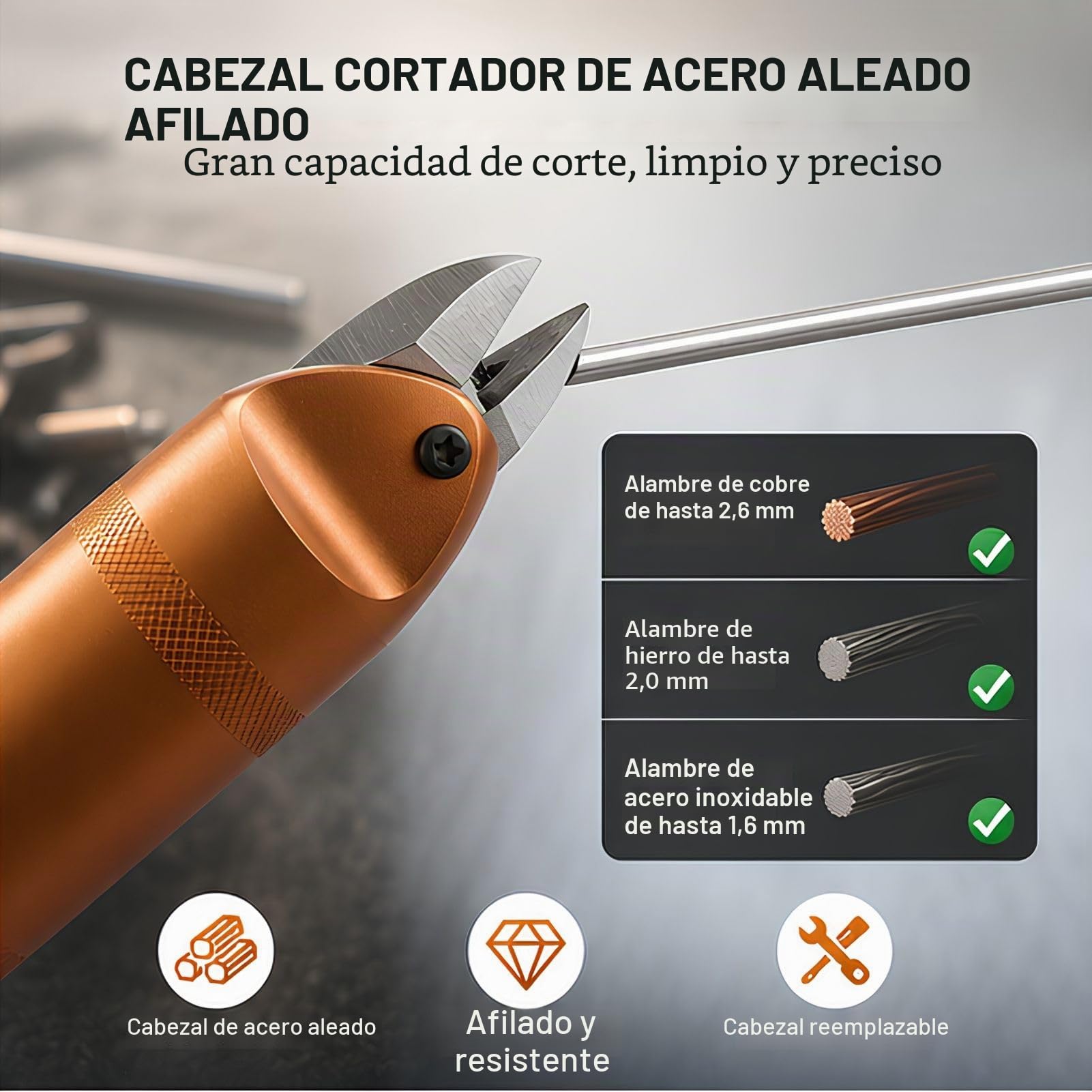 Pinza de Aire, Pinza Neumática de Aire, Alicates de Corte Neumático Tijeras Neumáticas para Cortar el Alambre de Latón de Acero Inoxidable de Hierro de Plástico (HS20-S5)