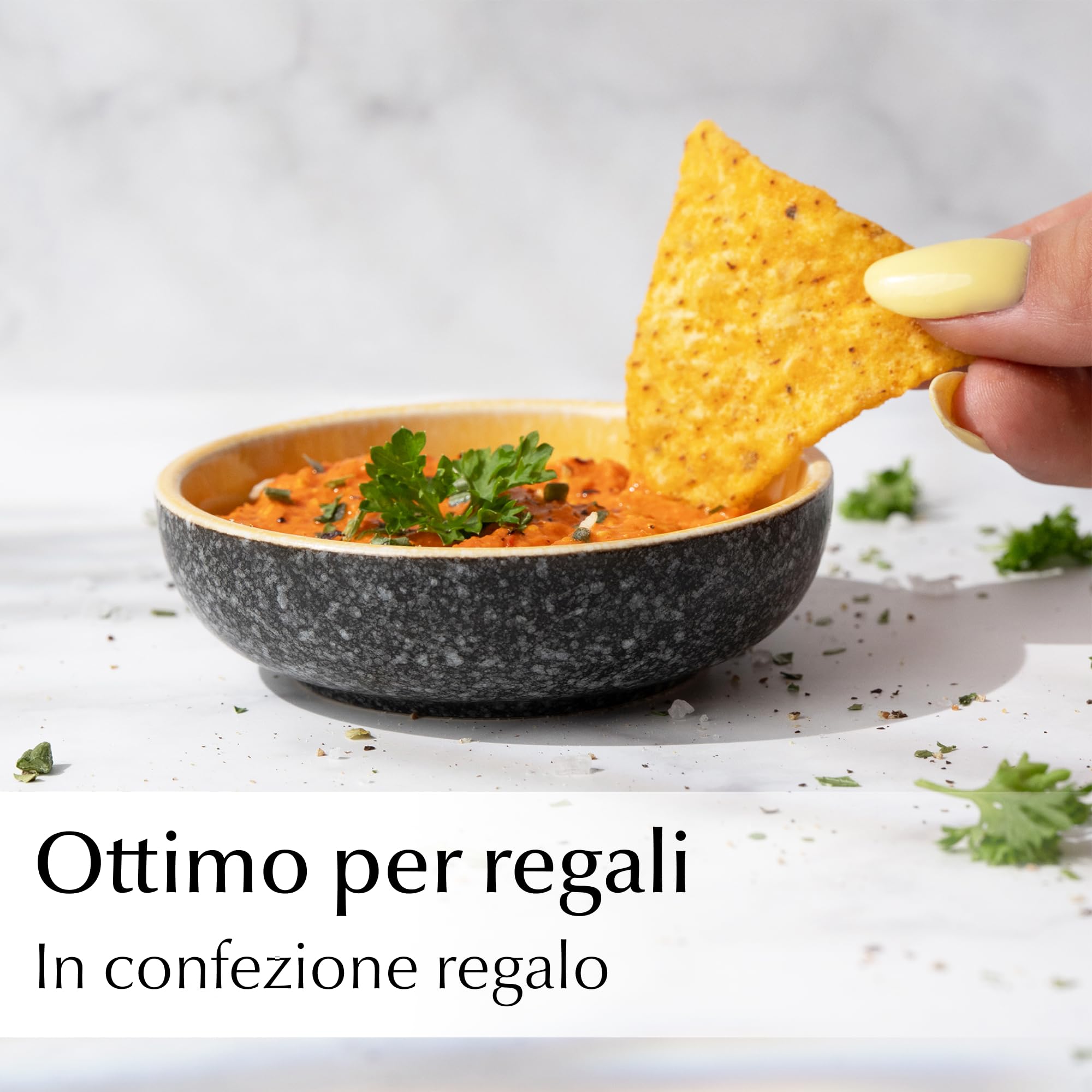 MIAMIO - Set di 6 Mini Ciotole per Dip (90 ml) / Ciotole da Contorno, per Salsa di Soia, Ciotola per Dip, Piccole Ciotole per Snack - Collezione Las Palmitas