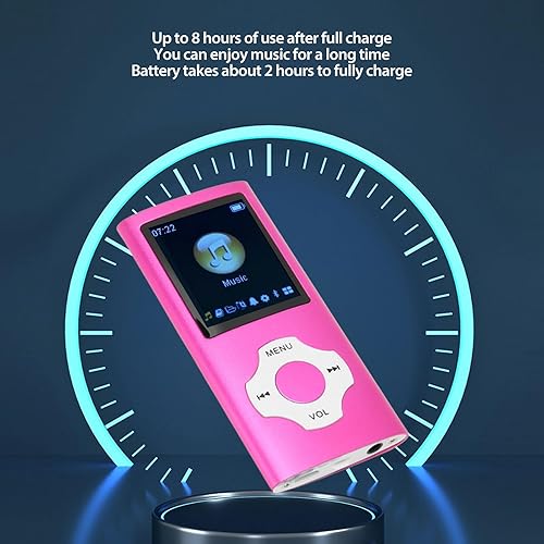 Miniatura 4 de lyrlody MP3 Player, Portable Music Player 64G Memory Card Expansion FM Radio Voice Recording for Students Outdoor Gym Workouts (Roseate)