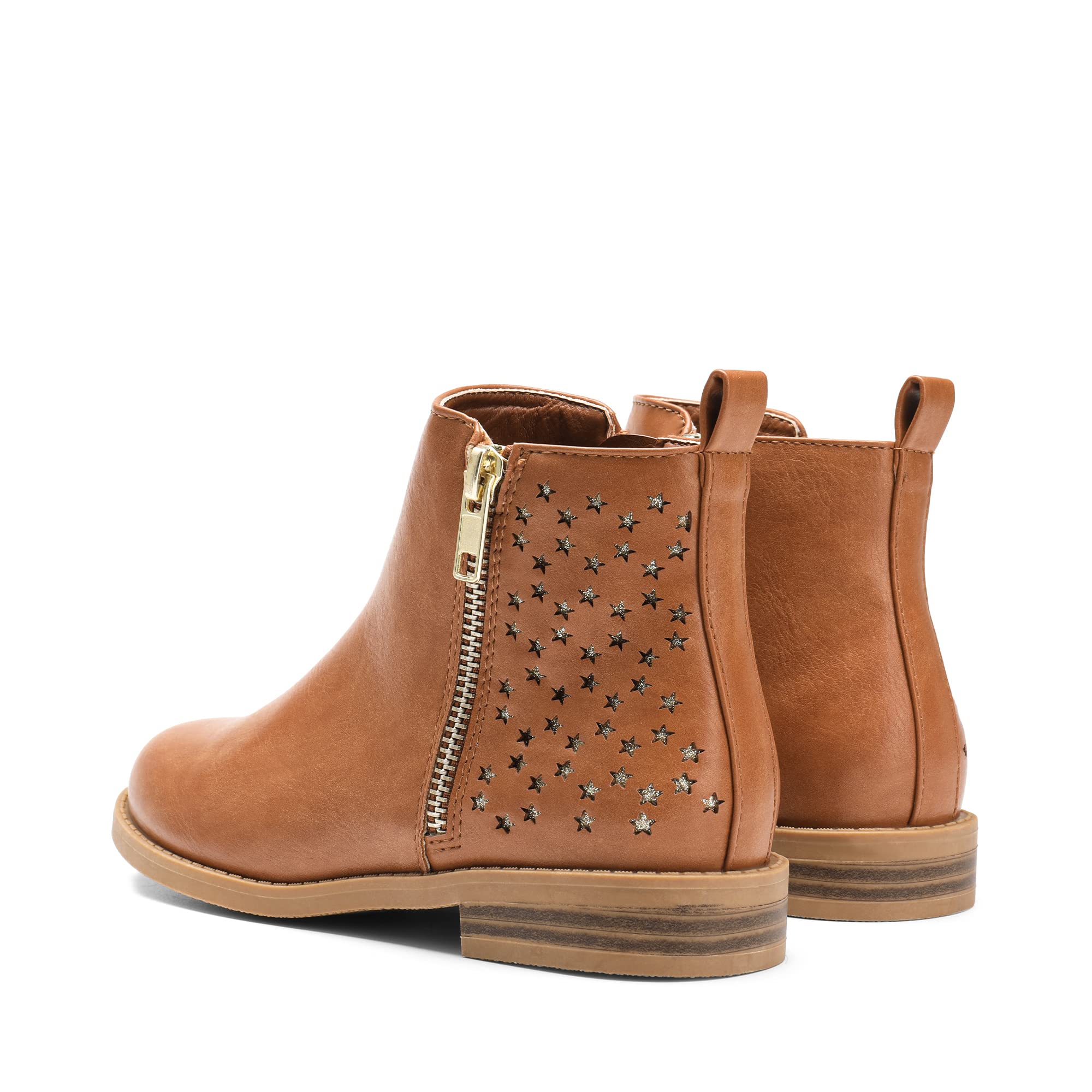 DREAM PAIRS BOTAS DE ANKLE Niñas con Cremallera Lateral y Tacones Bajos para Niños Pequeños/Medianos/Grandes