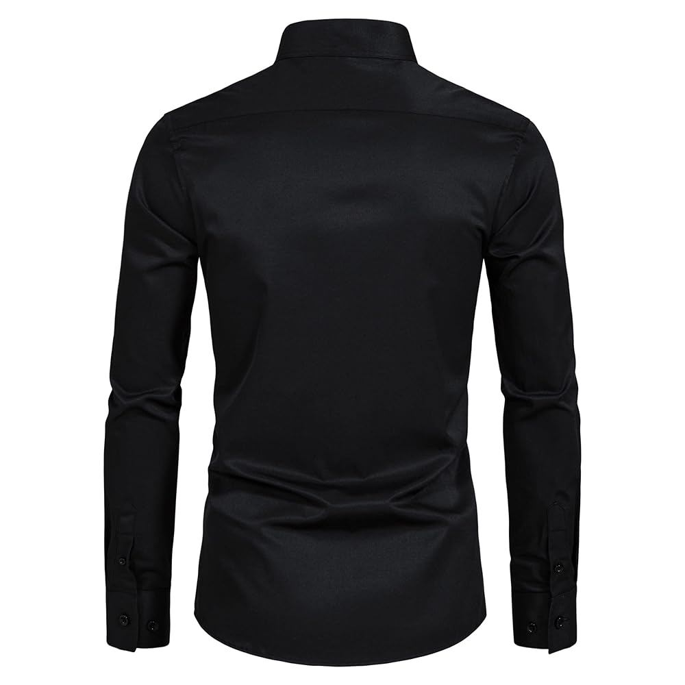 トップス BAND COLLAR DRESS SHIRT /BLACK WATCH Amazon.com: Men's Dress Shirts Mandarin Collar Shirt Long