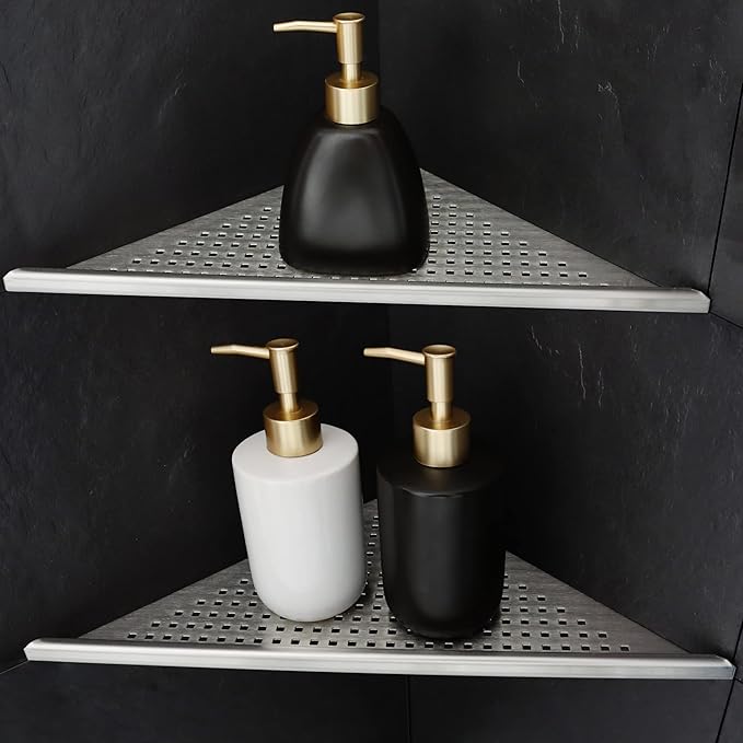 Bernkot Corner Shower Shelves 12" Brushed 304 Stainless Steel Recessed