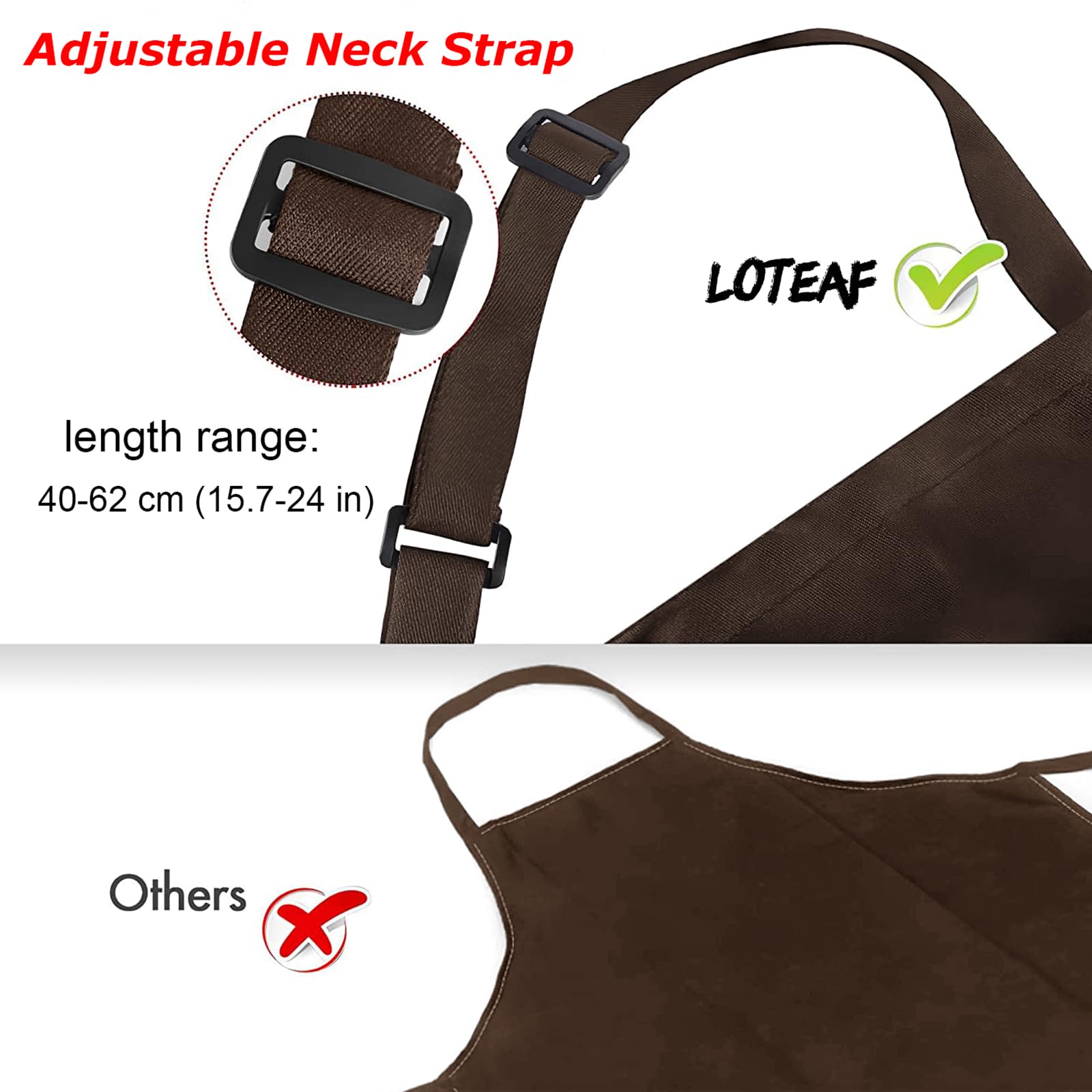 atopo 4 Packs Chef Apron, Waterproof Catering Apron with 2 Pockets - Image 4