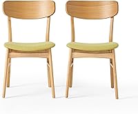 Vista 1 de Christopher Knight Home Lucious - Sillas de comedor con acabado de roble y tela, juego de 2 piezas, té verde