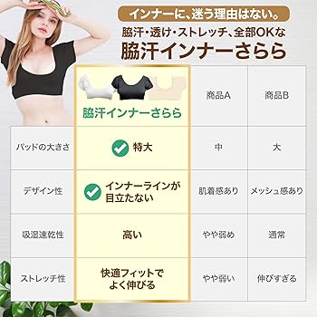 Amazon.co.jp: [魔法のタイツ] 2枚セット 脇汗 インナー