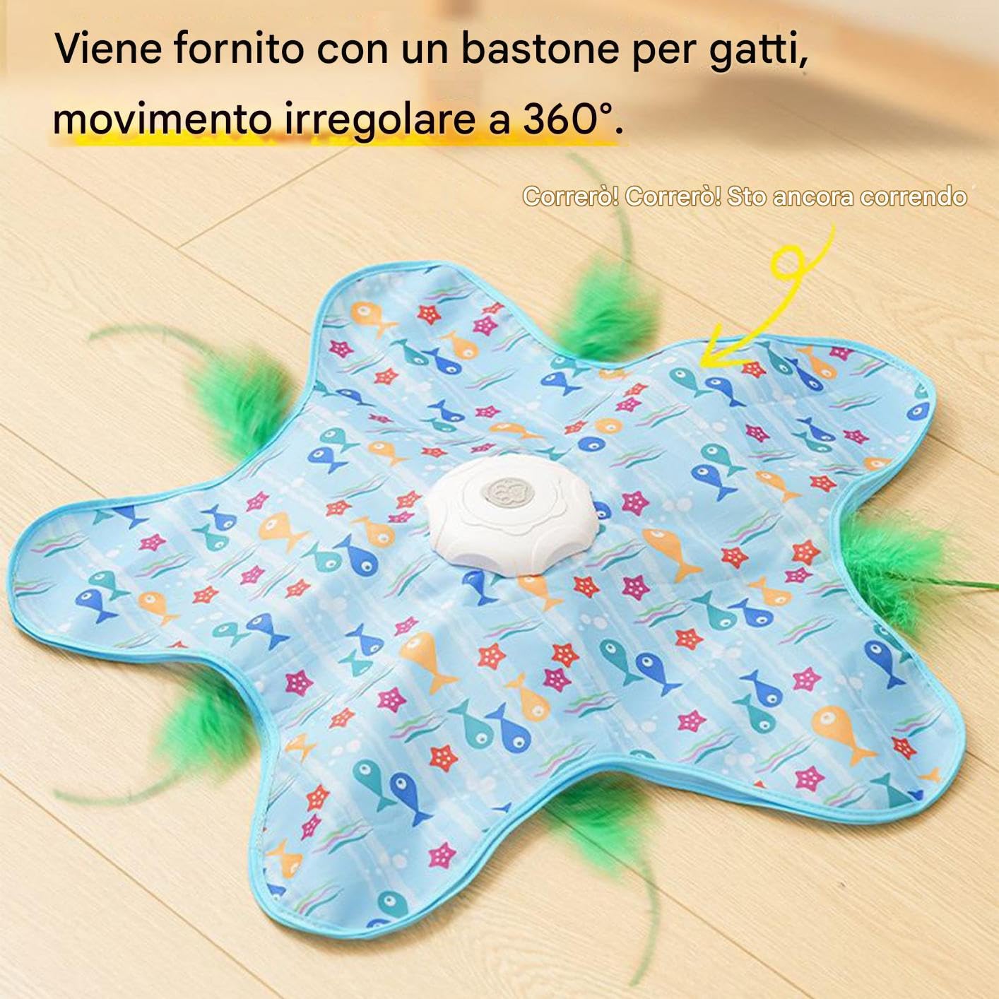 Generico Giocattolo Interattivo Per Gatti, Giocattolo Stimolante A Forma Di Stella Con Tre Impostazioni Di Velocità, Tessuto Oxford E Resistente Ai Morsi, Gioco Di Addestramento Arricchente