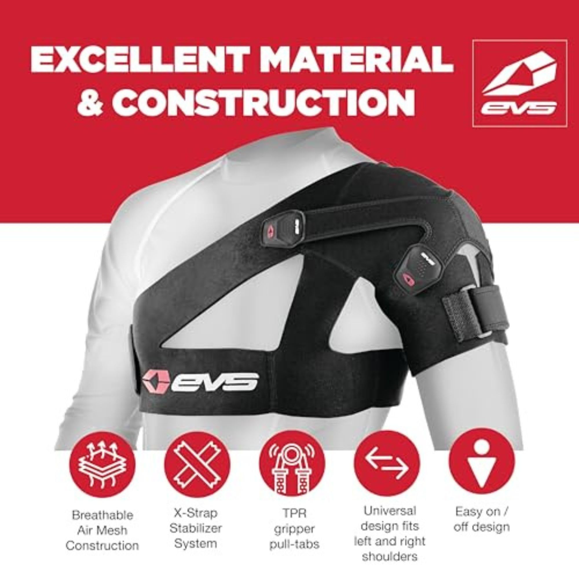 EVS SB03BK-XL Stabilisateur D'épaule, Noir, XL
