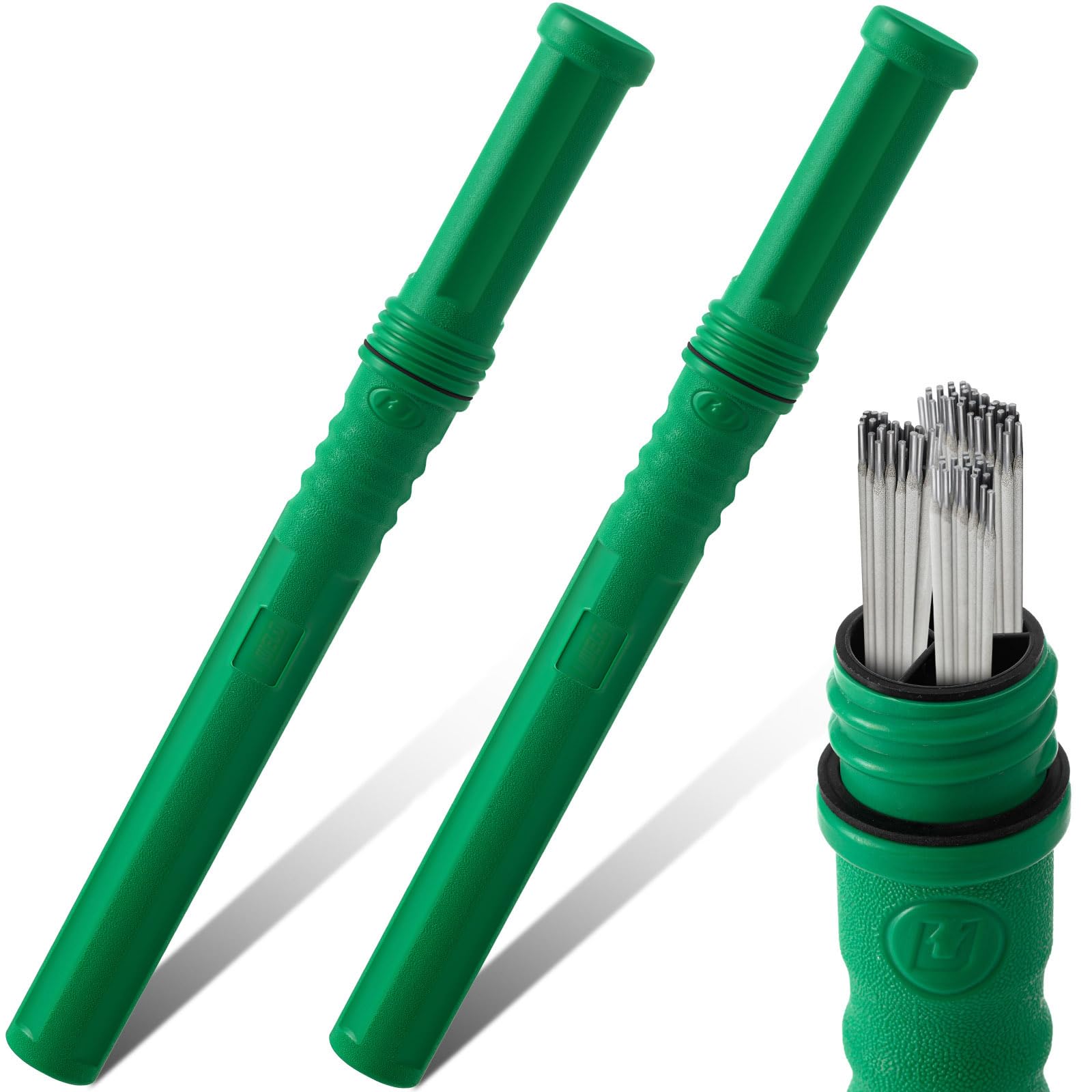 Tandefio 2 Pcs Welding Rod Storage 40 Inch Tig Rod Storage Canisters Welding Electrode Holder Airproof Waterproof Welding Rod Container (Green)