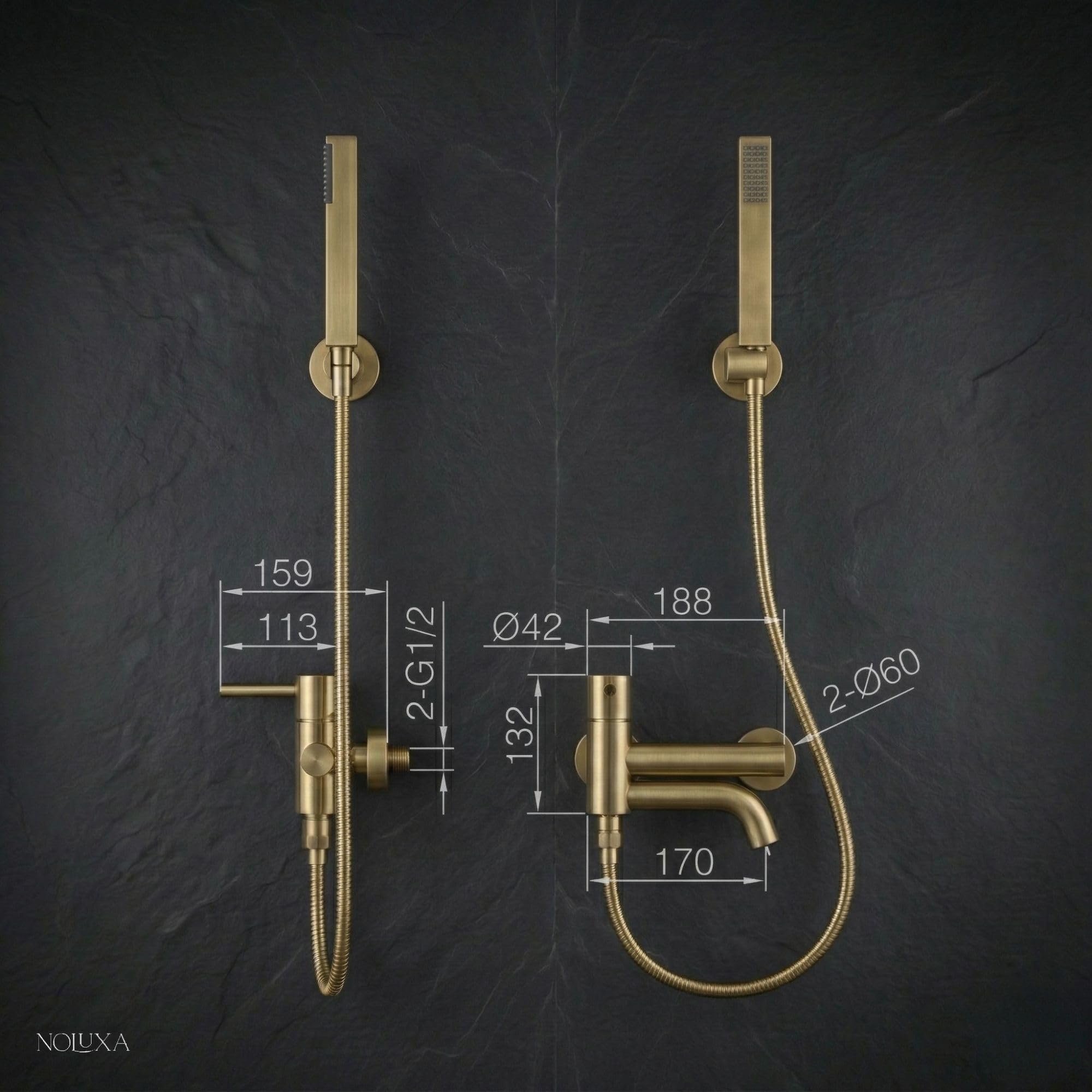 IMEX bateria prysznicowa z pojedynczą rączką i głowicą prysznicową, bateria z mieszaczem wanną i prysznicem, z uchwytem na prysznic, bateria prysznicowa z przepływem 12 l/min, seria Monza, kolor
