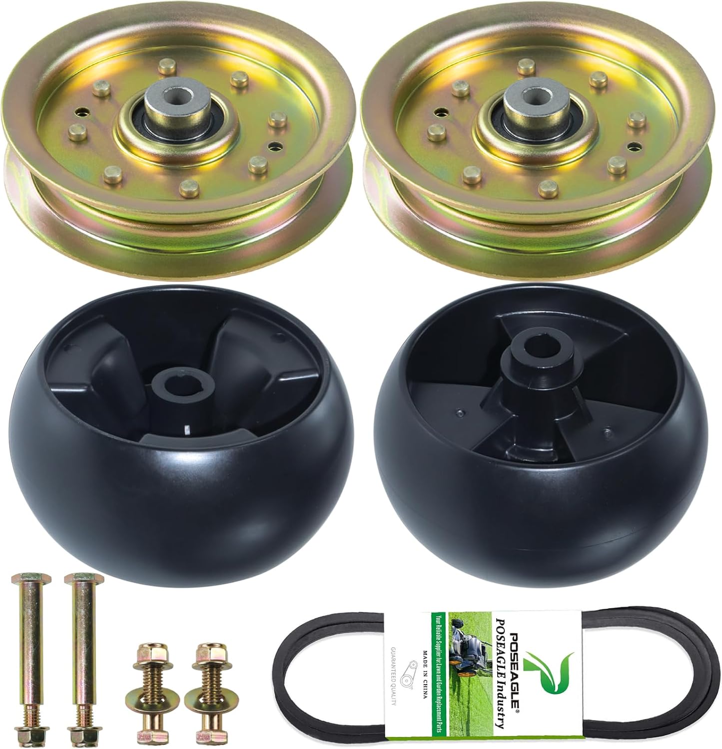 2 Pack 756-04129b Idler Pulley 4.25 with 954-04060B Belt 734-04155 Replaces 753-08171 Idler Pulley kit 756-04129C 956-04129C 756-04129 Idler Pulley 956-04129 753-08068 753-08068A 2x756-04129B+1x954-04060B Belt 1/2x96+2x734-04155 Deck Wheel