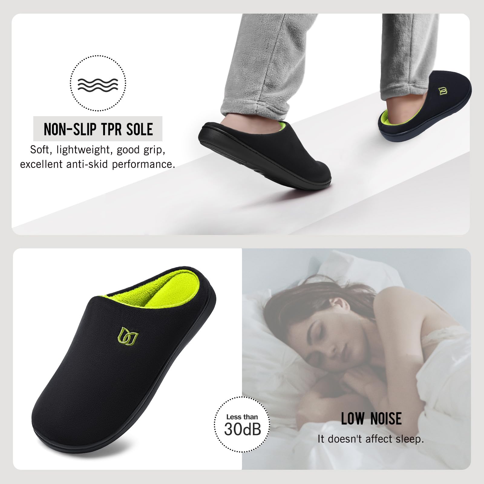 WateLves Pantofole Uomo Unisex Donna Antiscivolo Scarpe Inverno Peluche Morbido Ciabatte in Memory Foam
