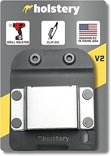 Holstery DriverMaster | Clip-On Tool Belt Drill Holder - Simple Hook Holster for Cordless Drill, Impact, Nailer, Tape Measure, or Any Tools with Hanger Clips