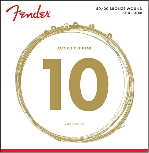 Fender 073-0070-402 80 20 Bronze Acoustic Strings Ball End 70XL 010- 048 Gauges Set Fender 073-0070-402 80 20 Bronze Acoustic Strings Ball End 70XL 010- 048 Gauges Set