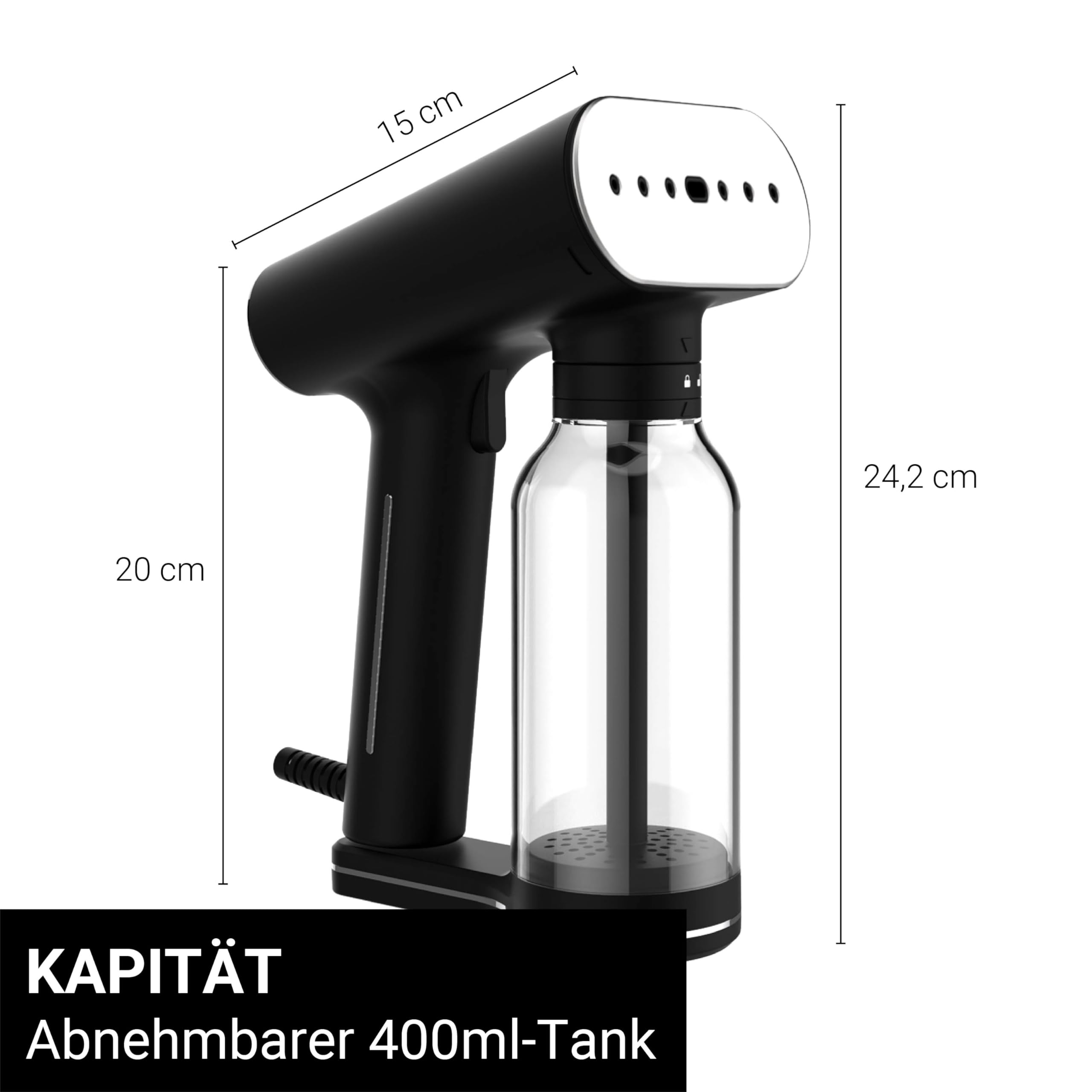 STEAMONE - Steamer Dampfglätter 2000 W, 33 g/min – tragbares Bügeleisen – Kapazität 400 ml – entfernt 99,99% Verunreinigungen – bereit in 30 Sekunden – Kabel 3 m – ultrakompaktes Format – EUXL400V2