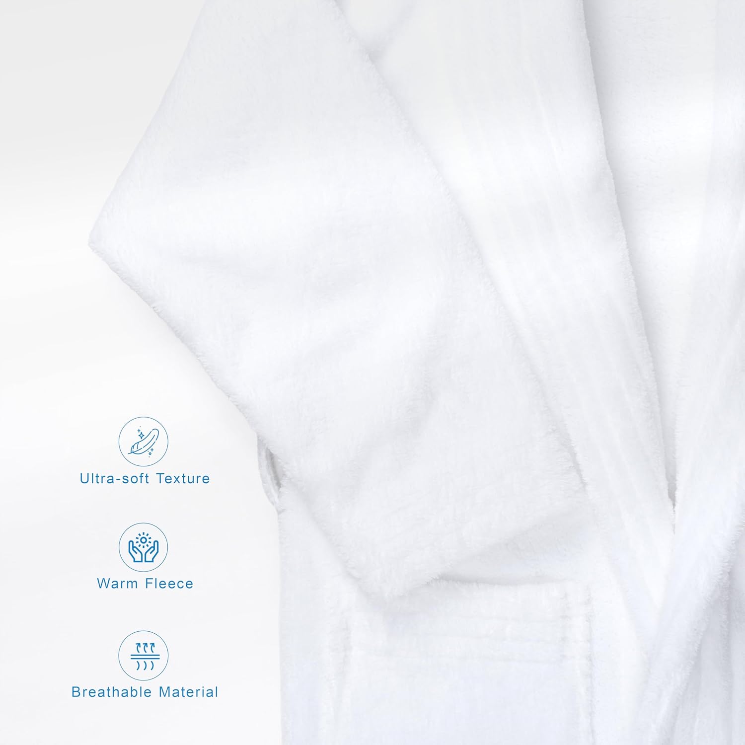 American Soft Linen Women’s Fleece Bathrobe Luxury Soft, Plush Robe for Women Cozy Spa Quality Adult Bathroom Lounge Robe - Image 4