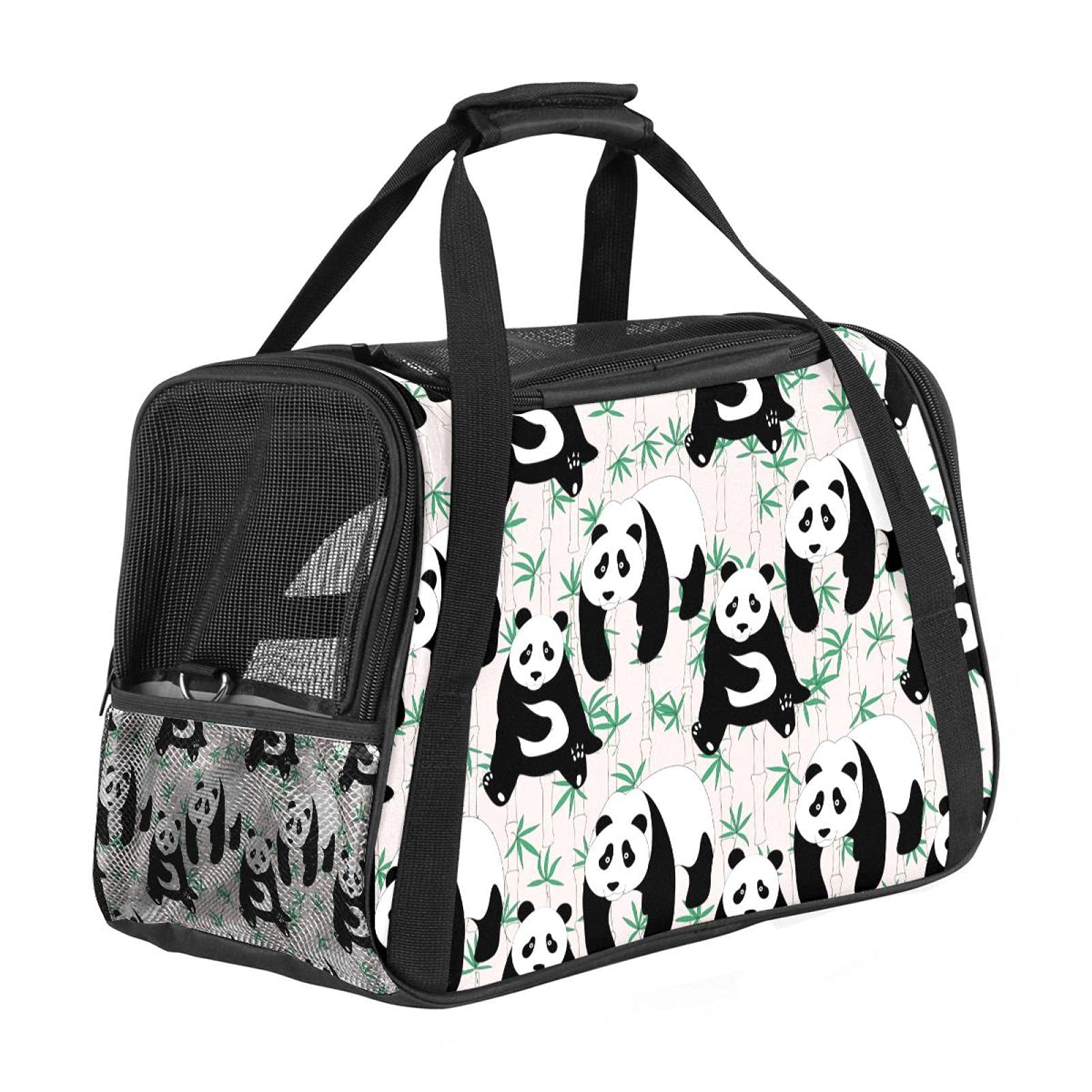 Sac de transport haut de gamme pour animal domestique avec finitions panda