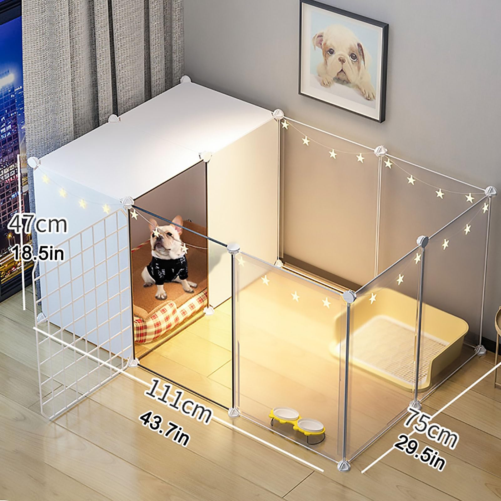 Amazon.co.jp: 犬フェンス、犬クレート、透明犬ベビーサークル、ペット