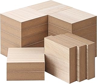 20 Pack Unfinished MDF Wood Squares Blocks, 3.9 x 3.9 Inch Wooden Blocks for Crafts, DIY Projects, and Custom Decor