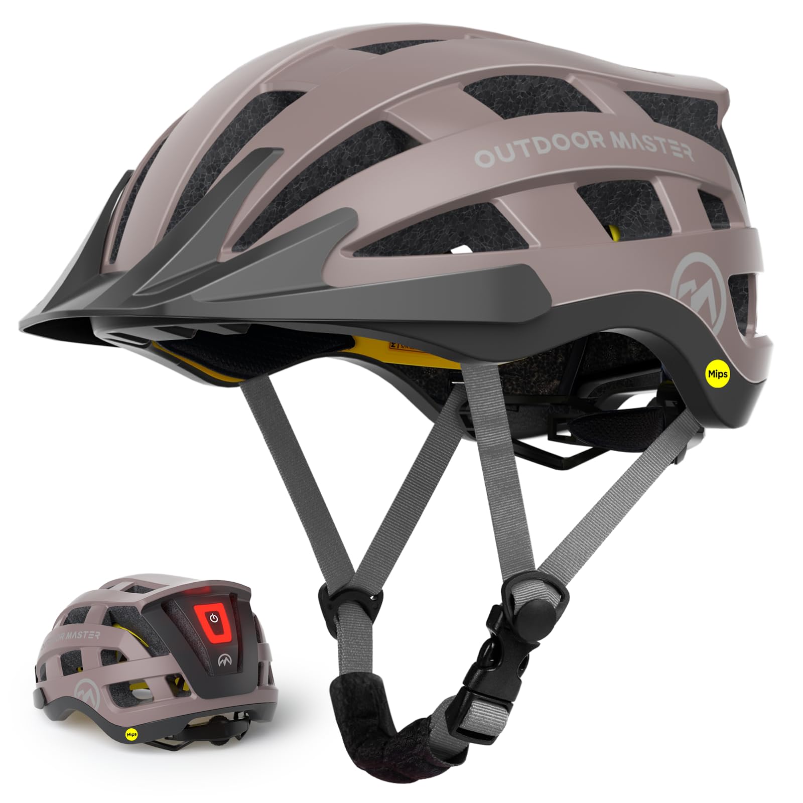 OutdoorMaster Gem II MIPS Bike Helmet with Light for Adult Youtht