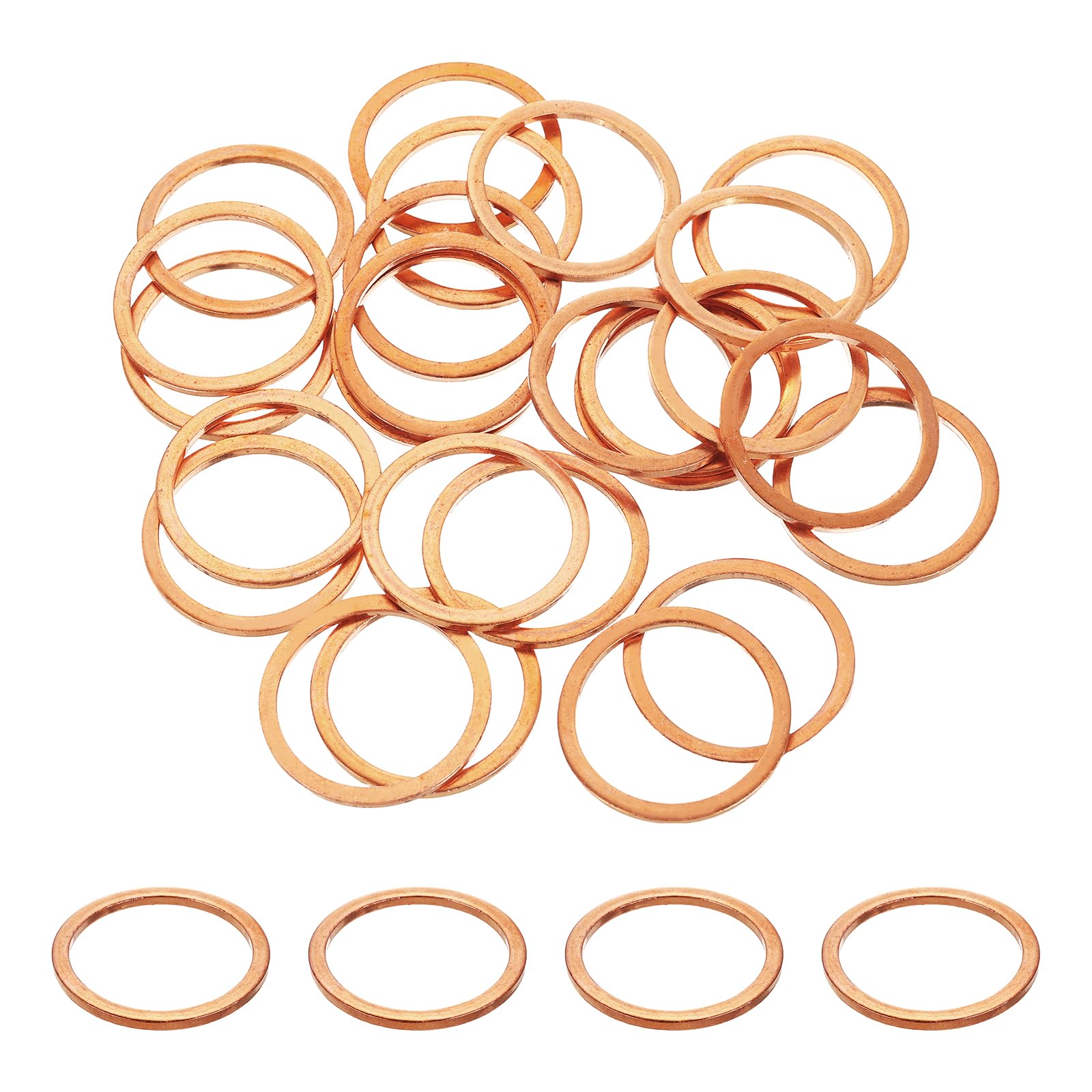 QUARKZMAN Kupferdichtringe M30 30x36x2mm ID/OD/Dicke Flachscheiben 75 Stk