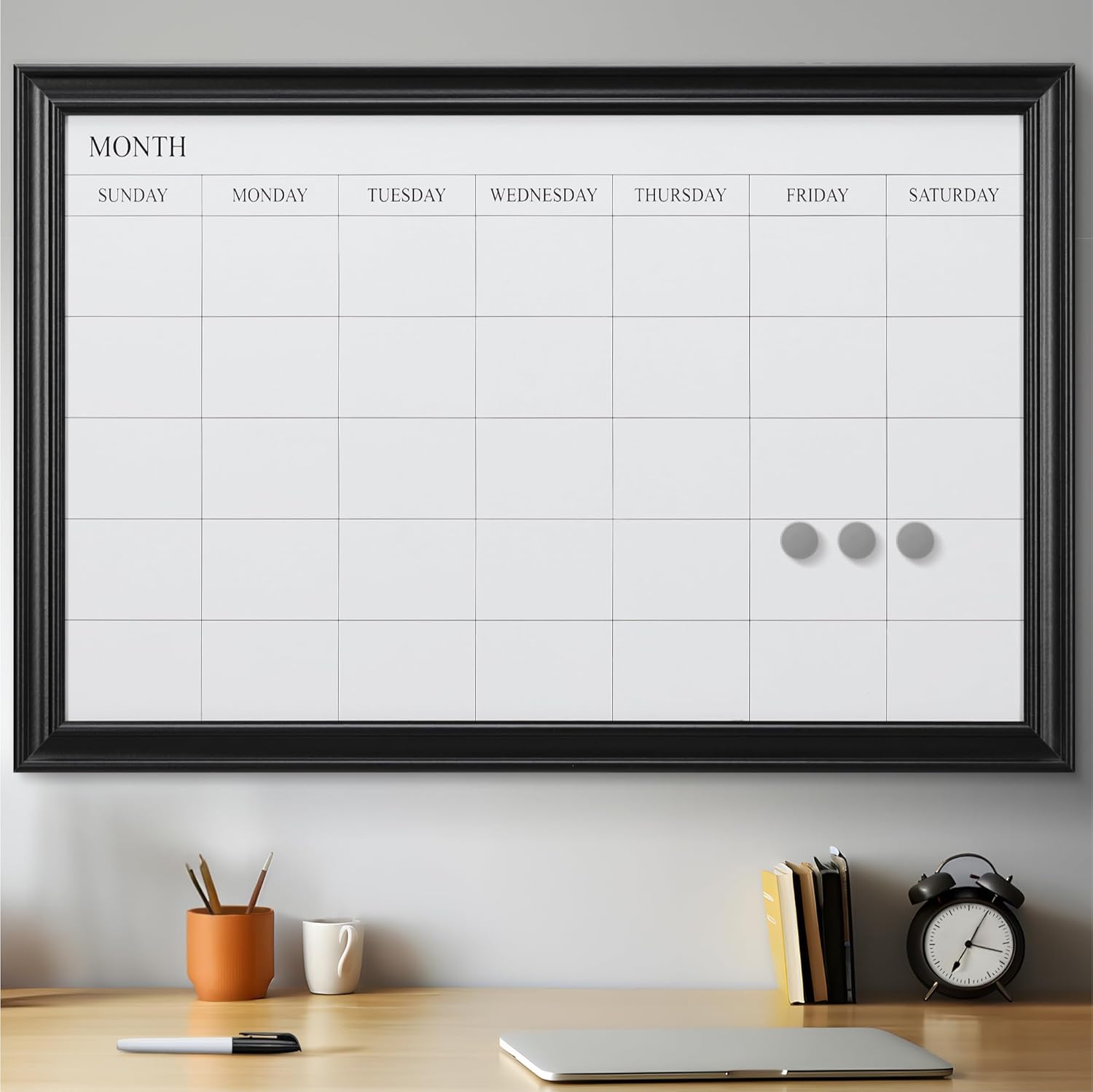 Amazon com : Navaris Framed Calendar Whiteboard for Wall 23 6 quot x 35 4
