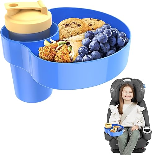 Soporte para tazas de asiento de automóvil para niños, bandeja de viaje para automóvil, refuerzo, cochecito, kit de artículos esenciales para