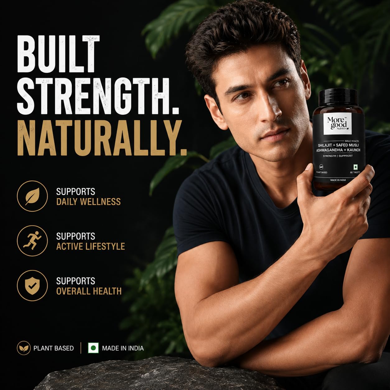Pure Shilajit Ashwagandha Tablets for Men with Safed Musli Kaunch Beej Gokshura Akarkhara Ayurvedic Herbal Supplement for Energy Stamina Strength and Daily Wellness 60 Tablets — Amazon image 3