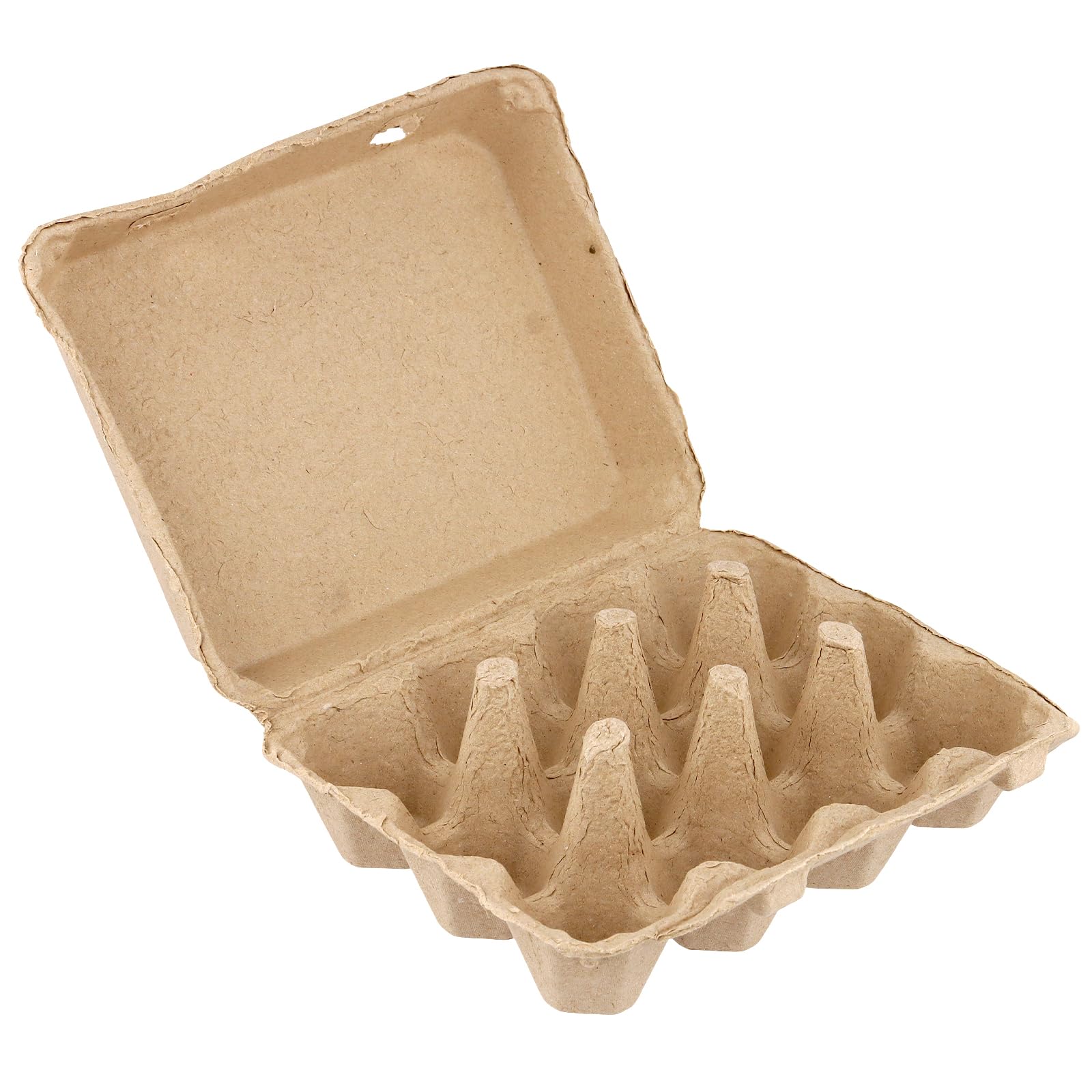 50 cajas de cartón para huevos de 12 huevos, cartón marrón, 19 x 17 x 7 cm, para el transporte y almacenamiento de huevos