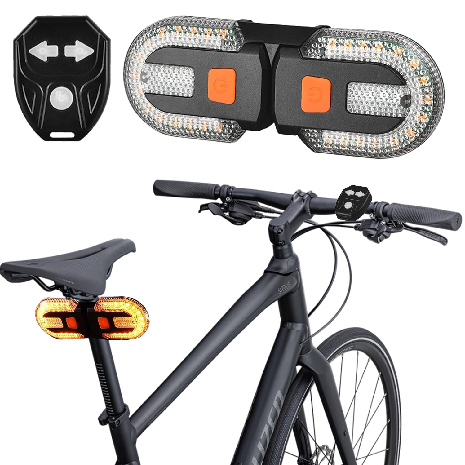 Feu Arrière de Vélo USB Rechargeable avec Clignotant, Éclairage Arrière pour Vélo, Trotinette Électrique