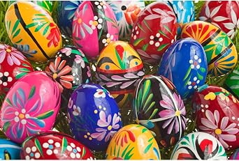 Polish Easter Handpainted Wooden Eggs Pisanki Set of 3 Medium Eggs