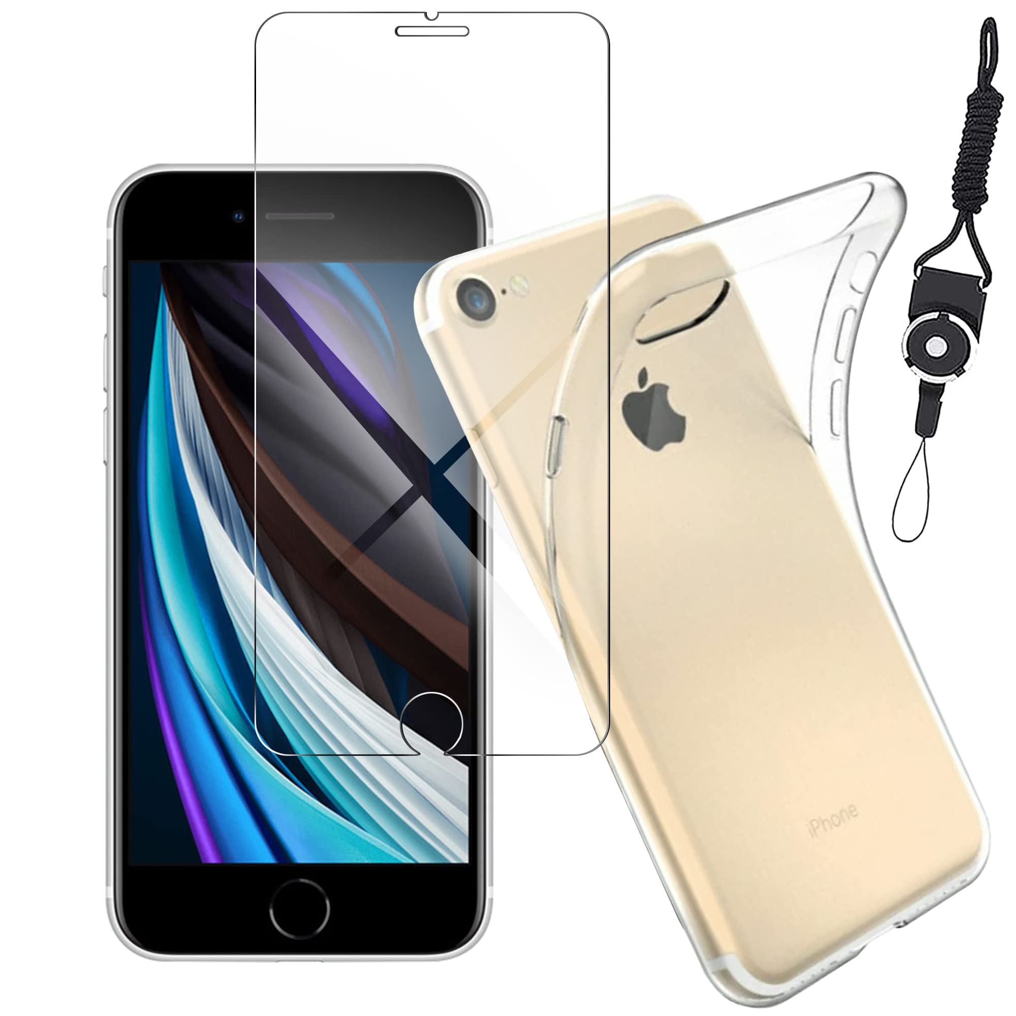 Amazon.co.jp: houge【1枚 ガラスフィルム + ケース】iPhone SE3 / SE2 