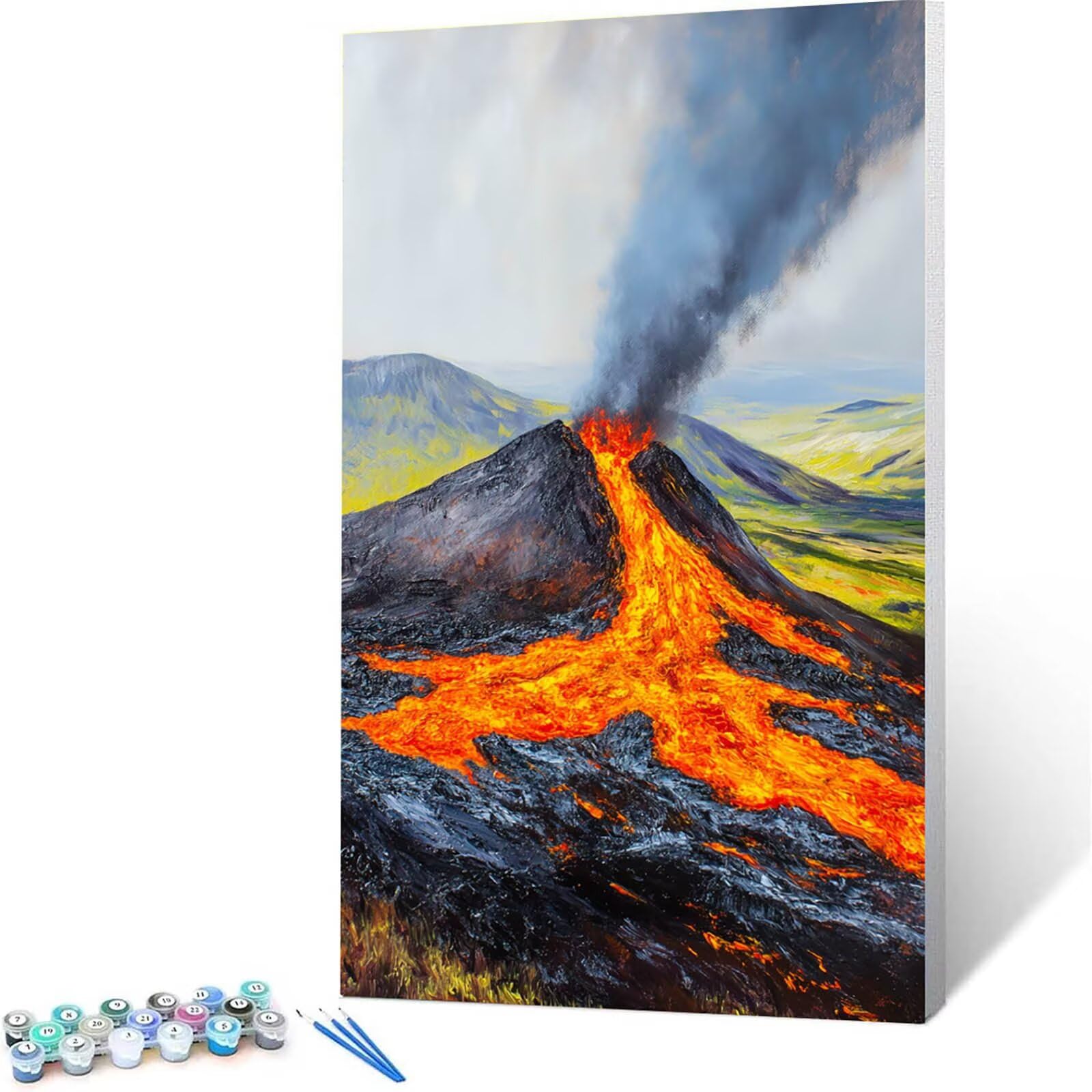 Activi Volcano 美品 Amazon.com: Volcano Paint by Numbers Kit for Adults, Landscape