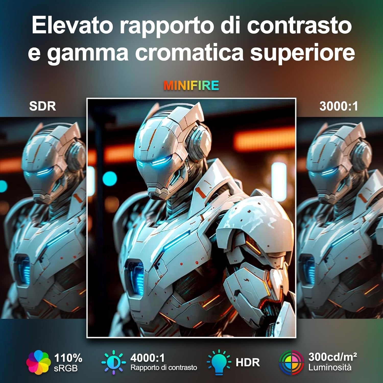 Minifire Monitor Gaming 27 Pollici Curvo1500R, Type-C 2.5W,HDMI 1.4,PC Monitors 100Hz, 1MS Full HD 1080P, Speaker Integrati Senza Cornice per Computer con FreeSync Tecnologia, Eye-care Mode, VESA